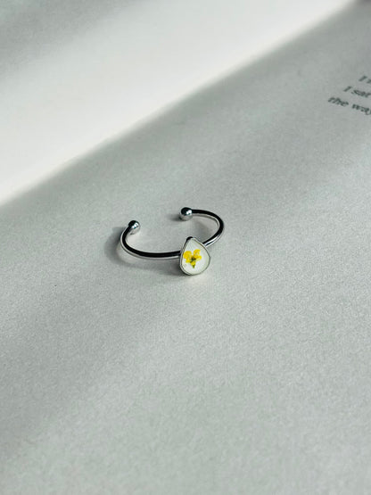 Yellow Flower Drop shape Ring