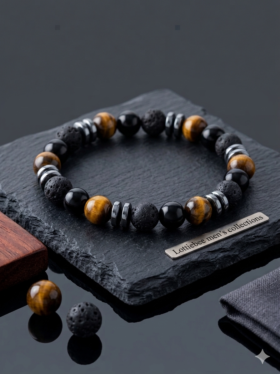 Tiger Eye & Lava Stone Bracelet