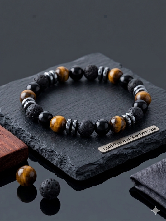 Tiger Eye & Lava Stone Bracelet
