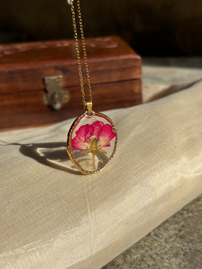 Eternal Rose Real Flower Pendant
