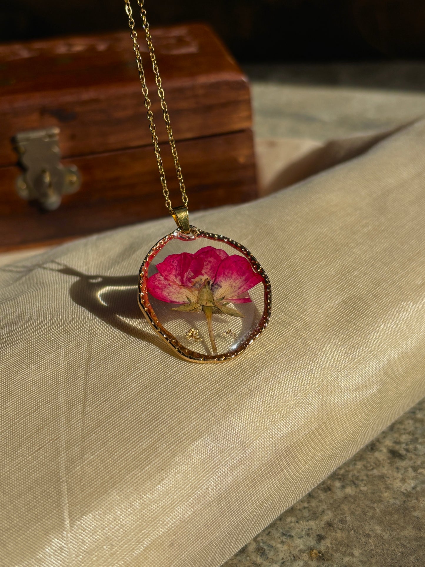 Eternal Rose Real Flower Pendant