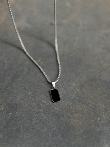 Black Minimalist Pendant Necklace for Men