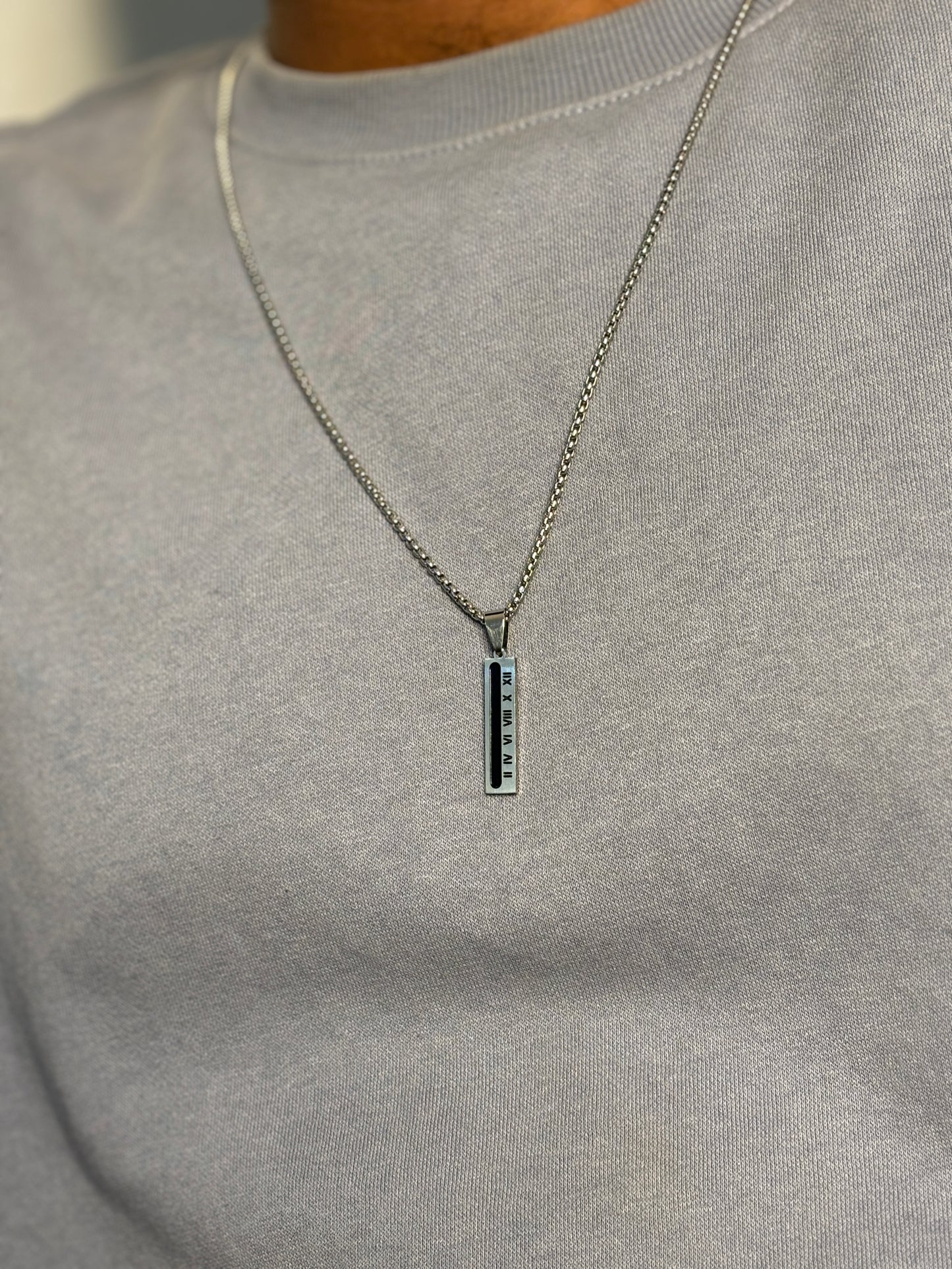 Roman Numeral Bar Pendant