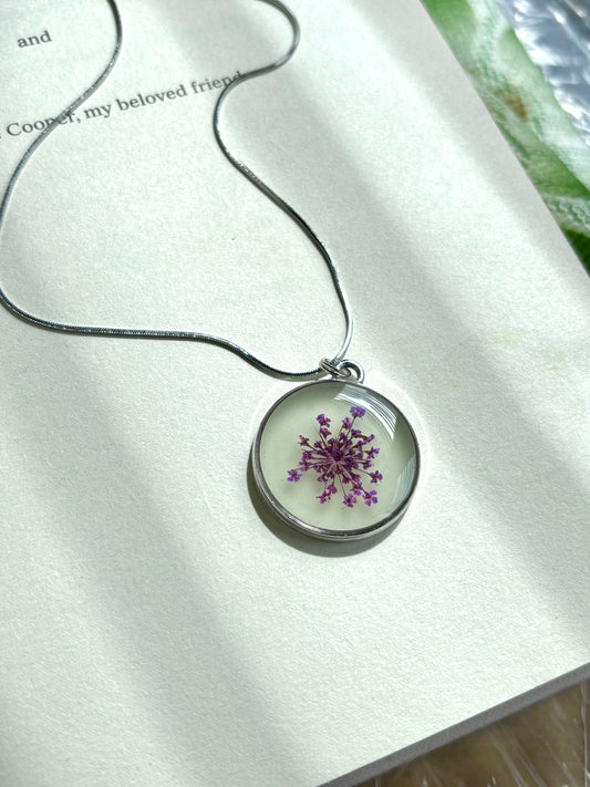 Glow in the Dark Floral Pendant