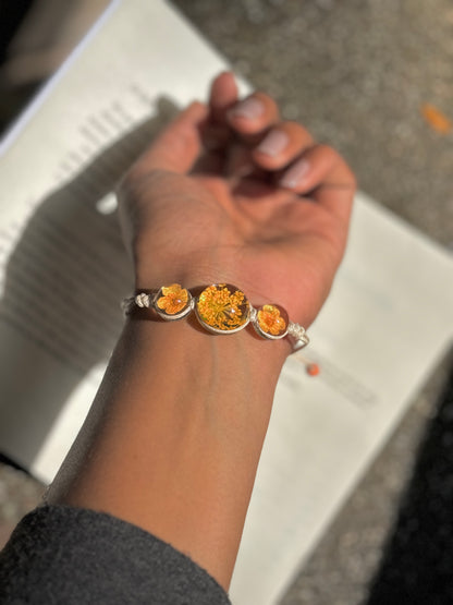 Ochre floral bracelet