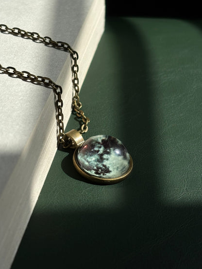 Glow in dark Moon with Vintage Chain