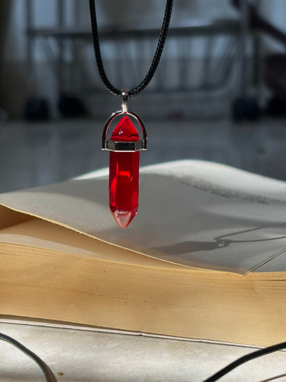 Red Crystal pendant with Thread