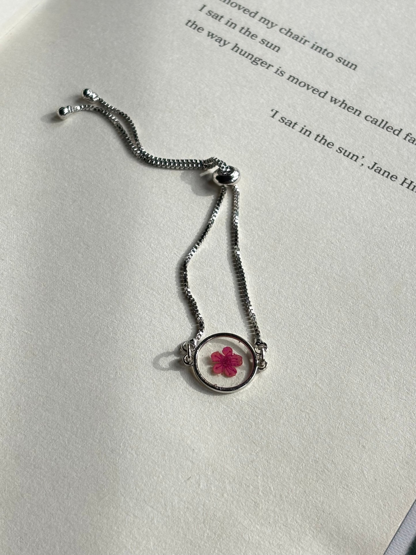 Pink Plum Flower Bracelet
