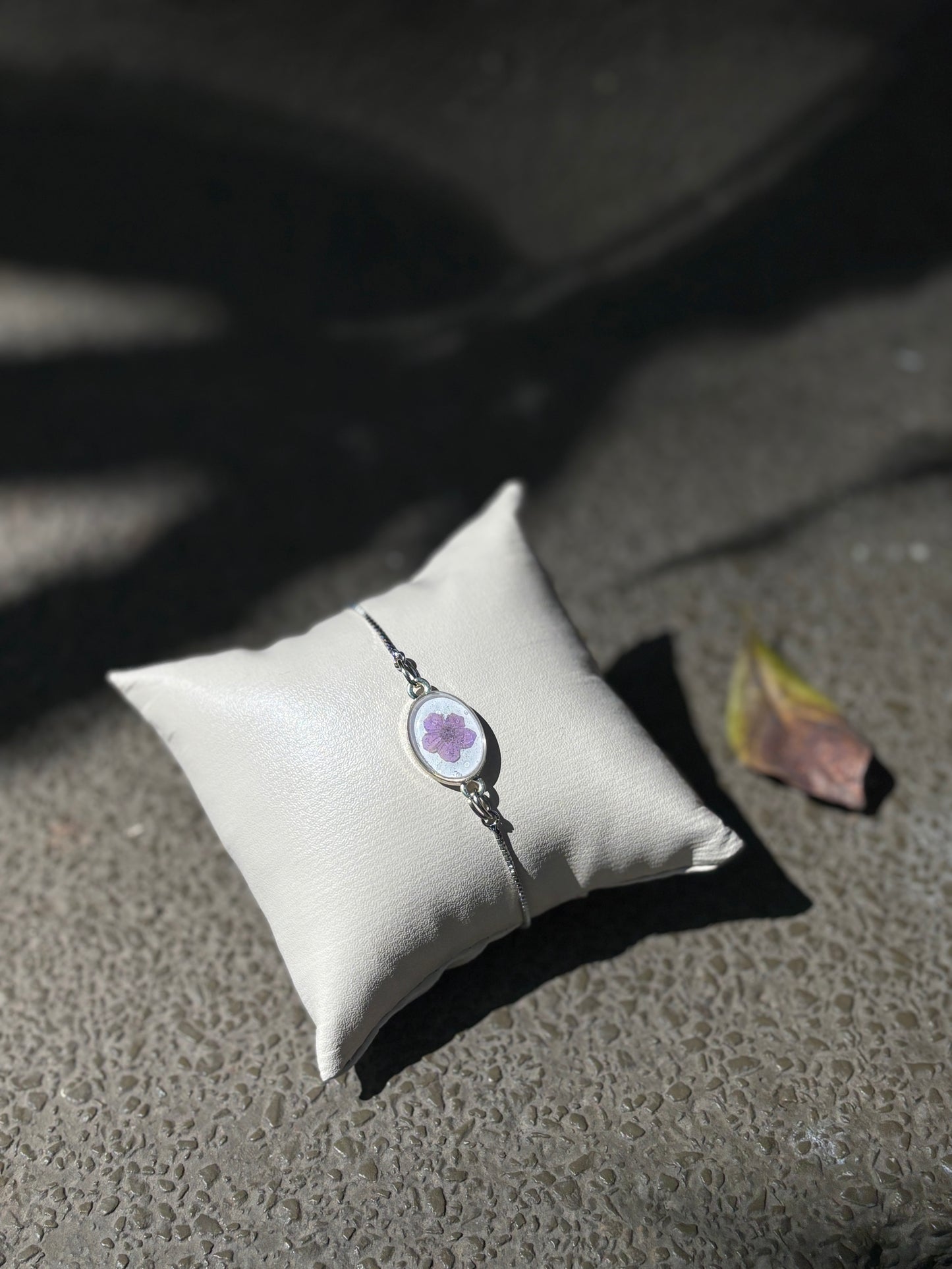 Purple plum flower bracelet