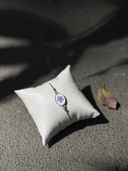 Purple plum flower bracelet