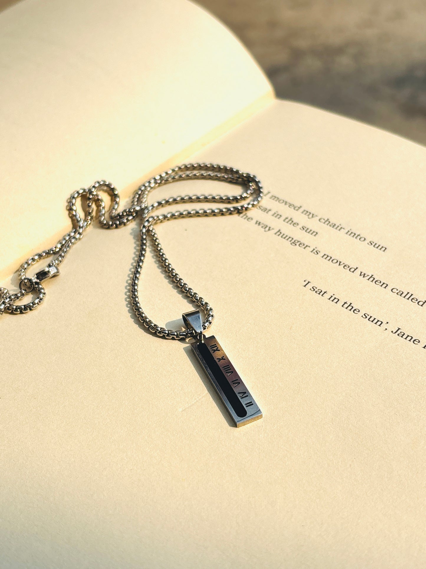 Roman Numeral Bar Pendant