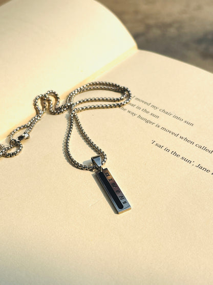 Roman Numeral Bar Pendant