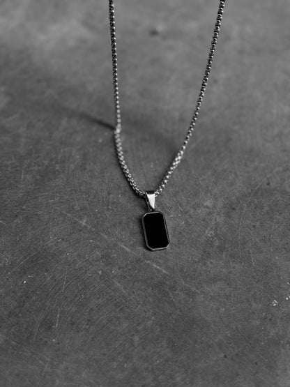 Black Minimalist Pendant Necklace for Men