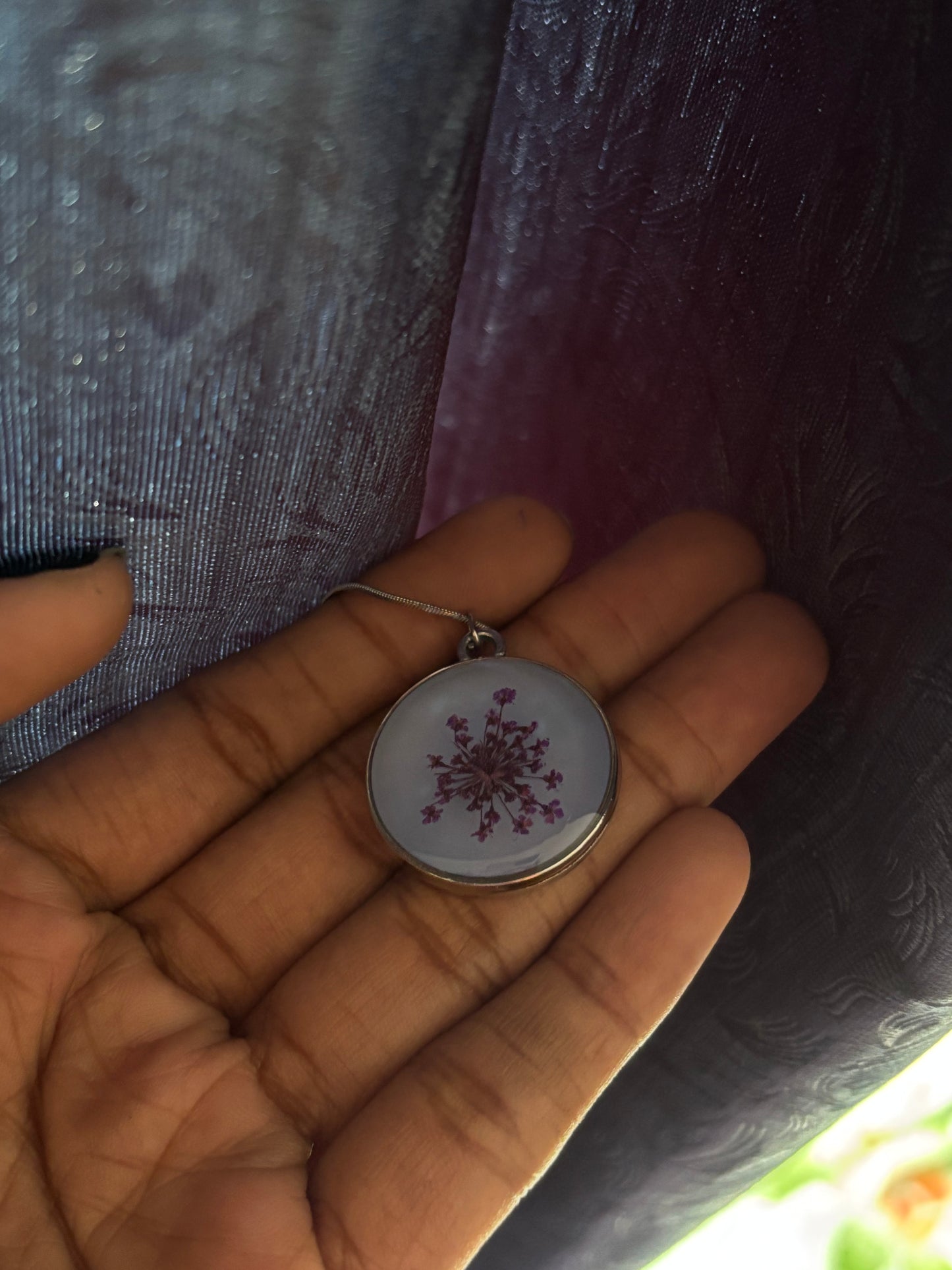Glow in the Dark Floral Pendant