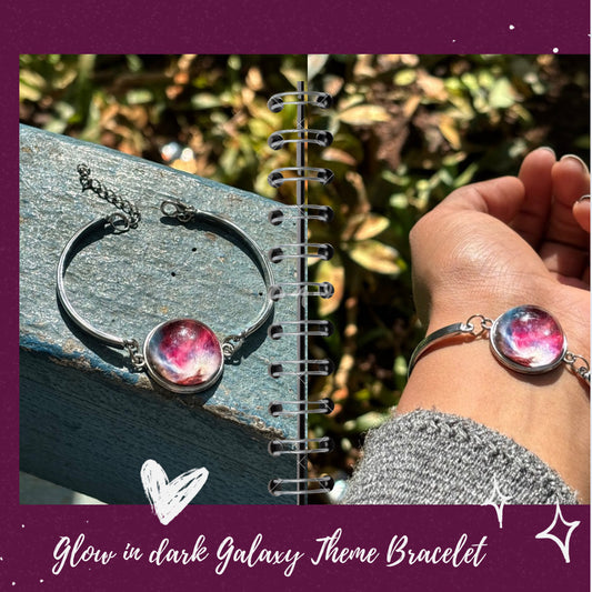 Glow in dark galaxy bracelet
