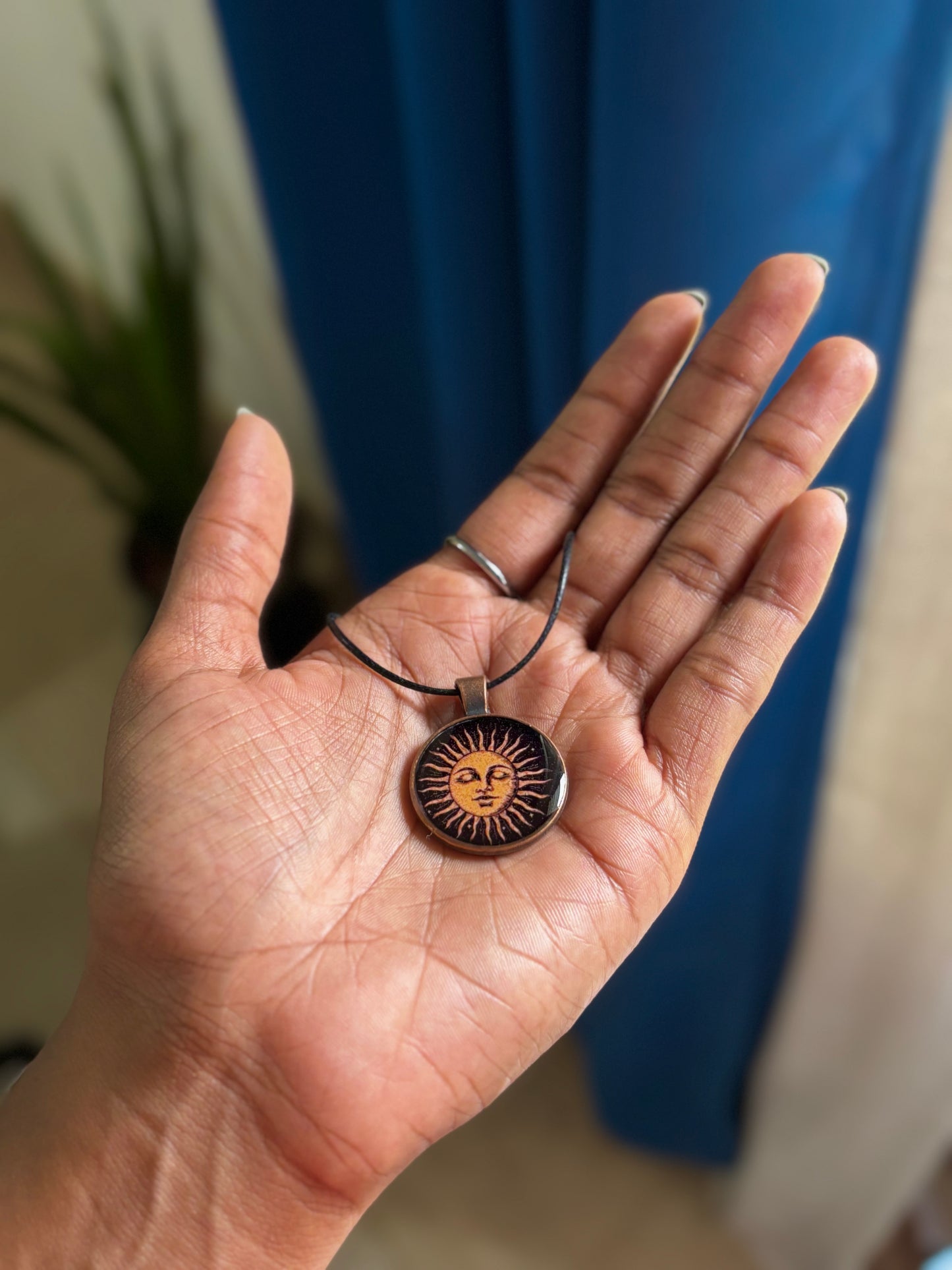Vintage Handmade sun pendent
