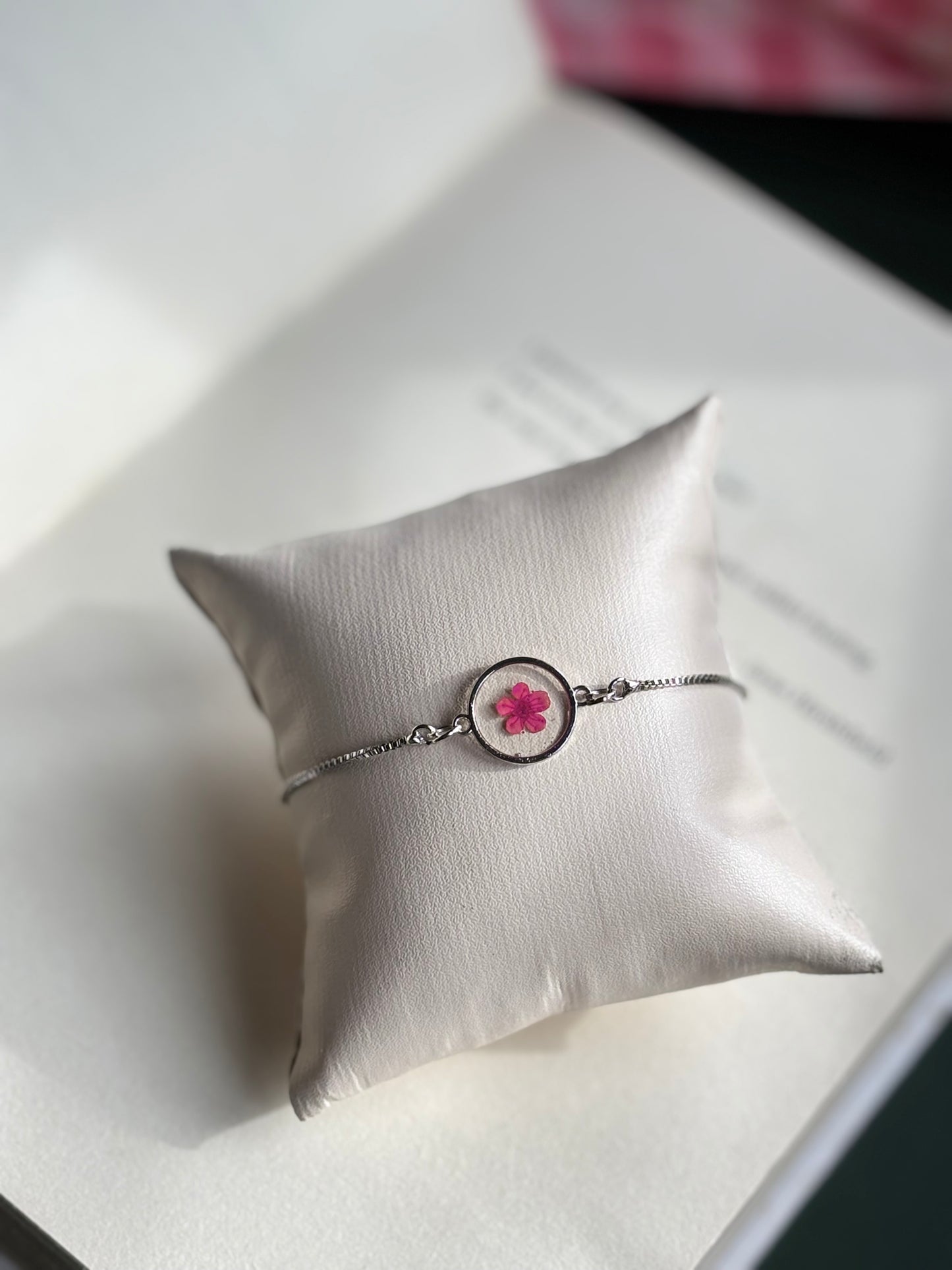 Pink Plum Flower Bracelet