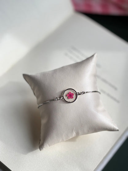Pink Plum Flower Bracelet