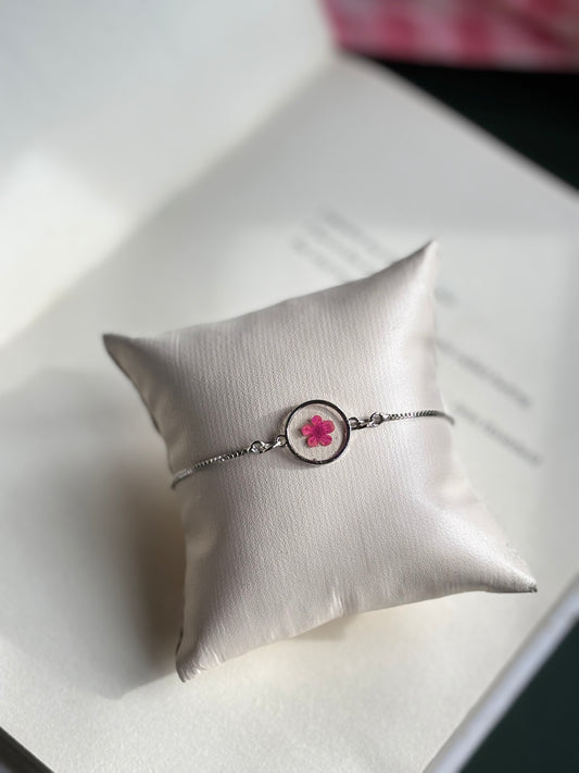 Pink Plum Flower Bracelet